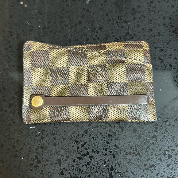 Authentic Louis Vuitton Damier Ebene Key Ring Card Holder - Picture 1 of 14